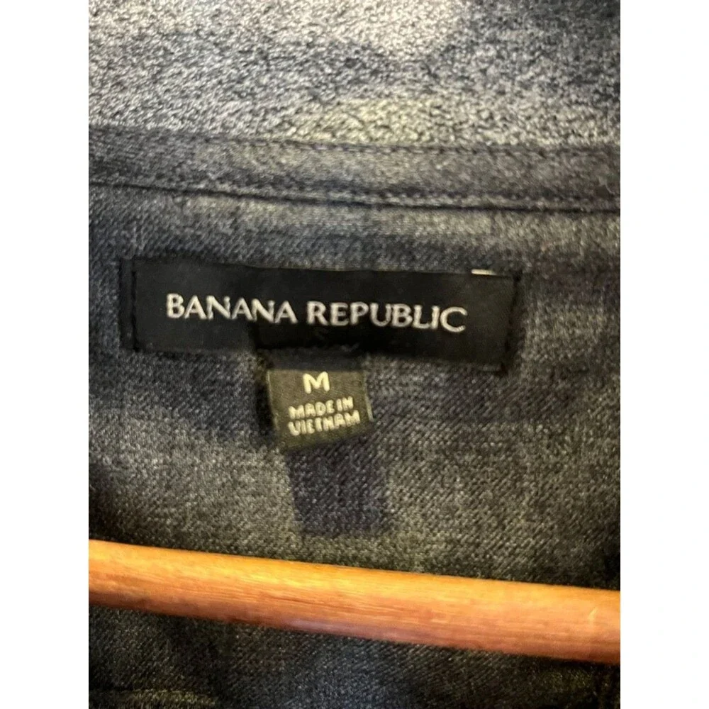 Banana Republic 4 Button Pullover Knit Sweater Heather Gray Size Medium